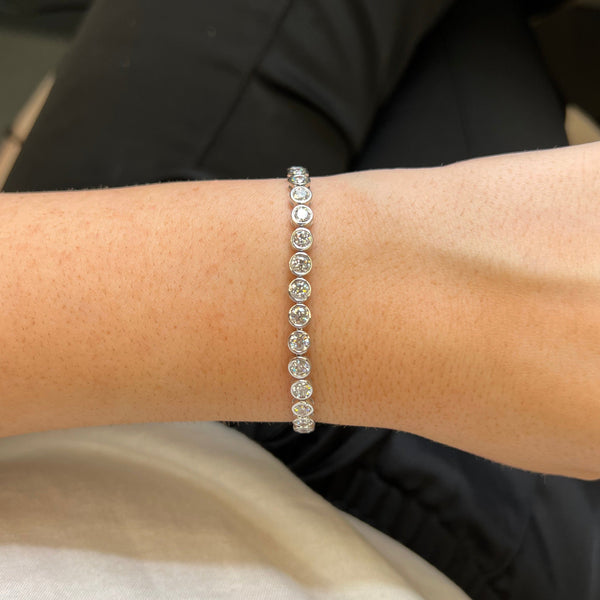 Bezel Set Round Tennis Bracelet 6.18ct