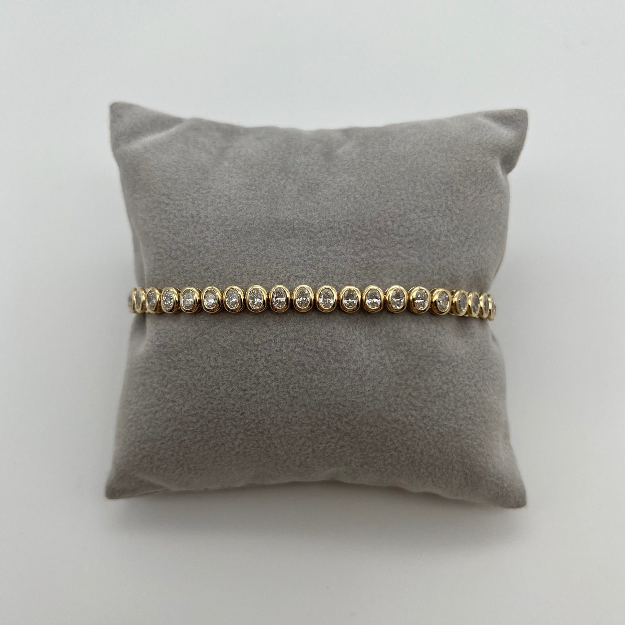 Bezel Set Oval Tennis Bracelet 4.42ct