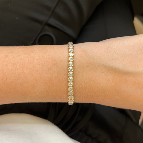 Bezel Set Oval Tennis Bracelet 4.42ct