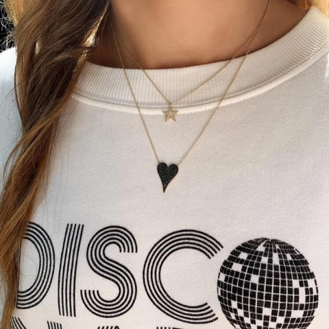 IN STOCK - Black Diamond Medium Heart Necklace