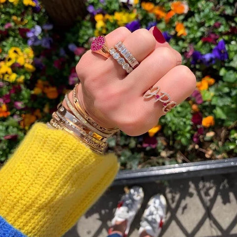 Pave Initial Ring
