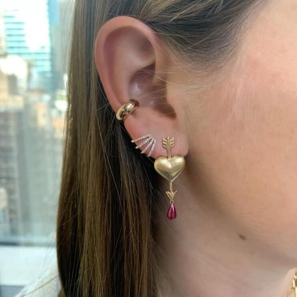 Gold Through the Heart Earrings