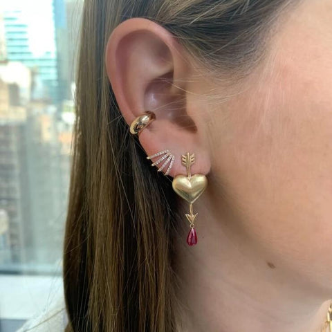 Gold Through the Heart Earrings