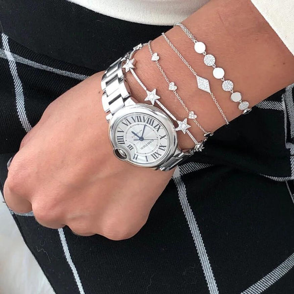 Gold and Diamond Disc Bracelet