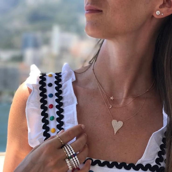 Jumbo Pave Heart Necklace