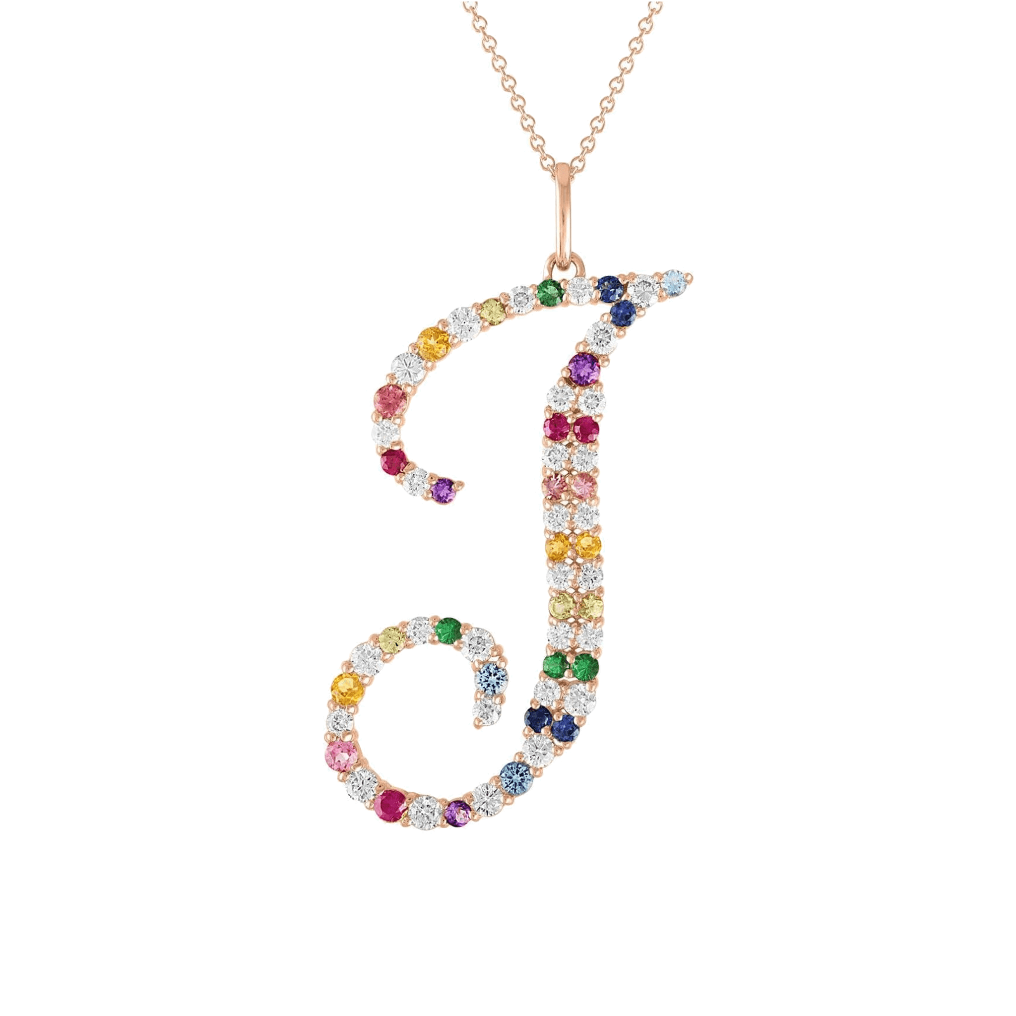 Rainbow Initial Statement Necklace