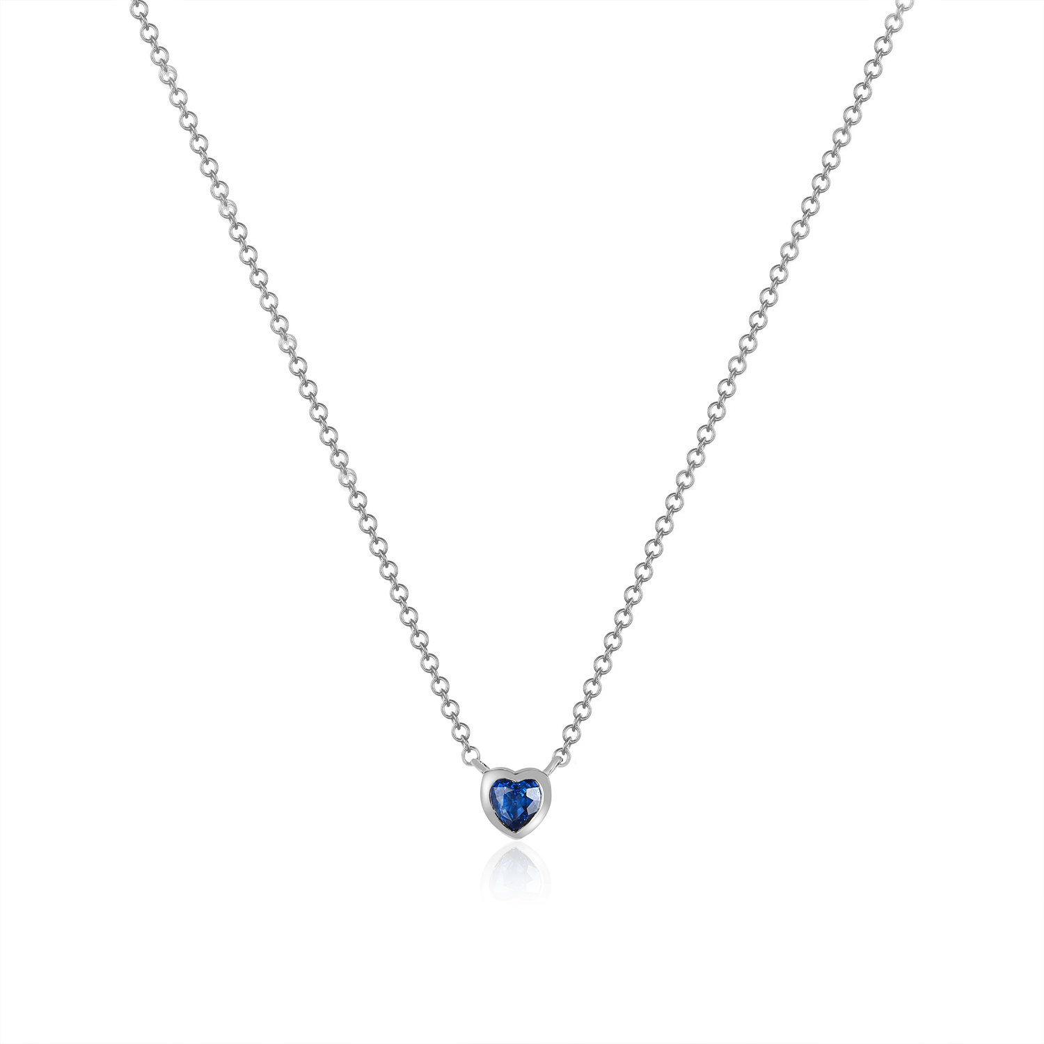 Blue Sapphire Heart Necklace