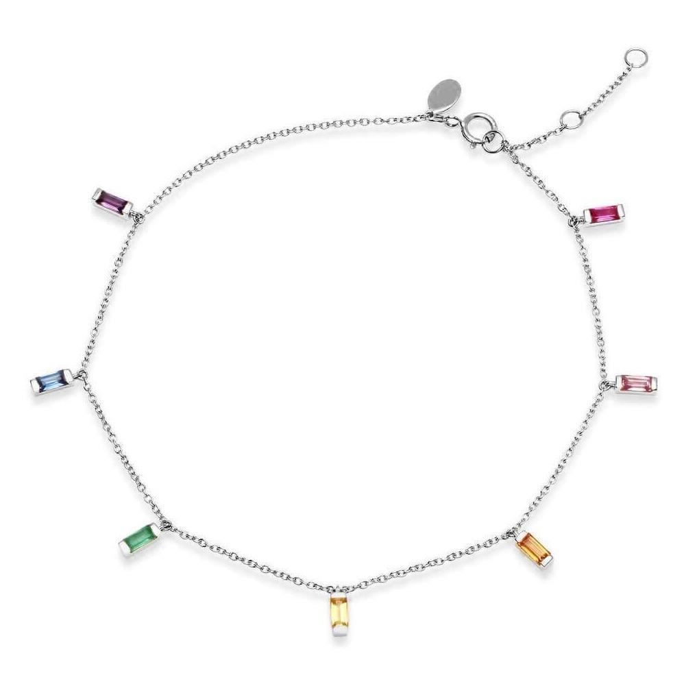Rainbow Baguette Anklet