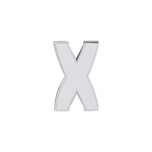 Mini Slider Solid Letter X Charm