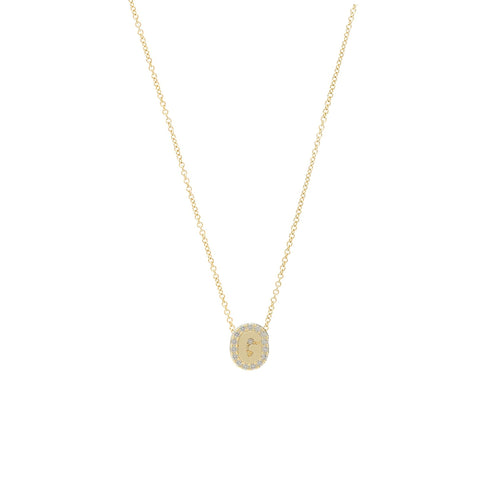 Extra Small Bubble Name with Pave Outline Necklace