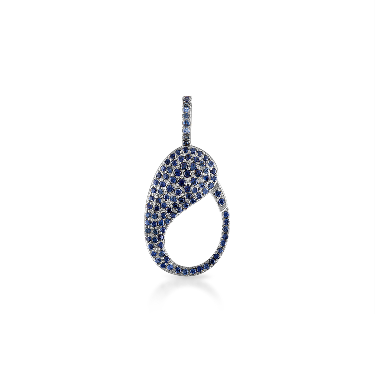 Blue Sapphire Pave Lock Charm ~ V2