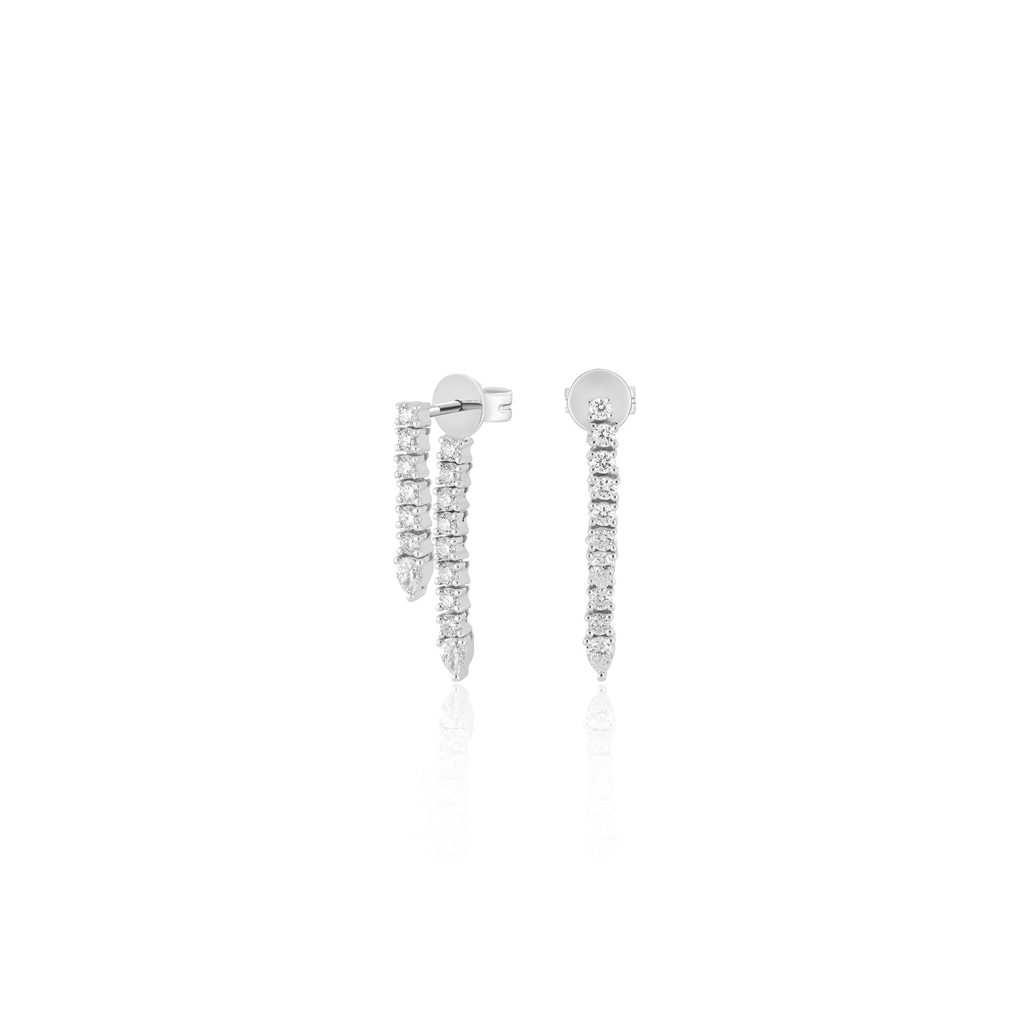 White Gold Fringe Drop Earring