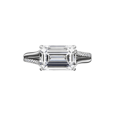 Link to the 2.02 Carat East-West Emerald Cut Engagement Ring with Split Shank Product