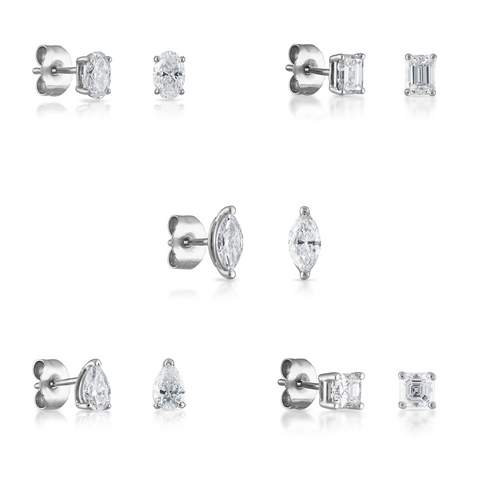Fancy Shape Diamond Stud Earrings