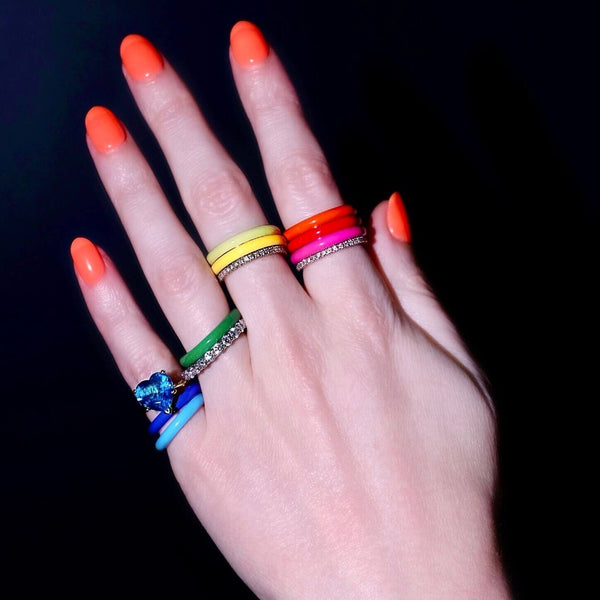 Colored Enamel Thin Ring