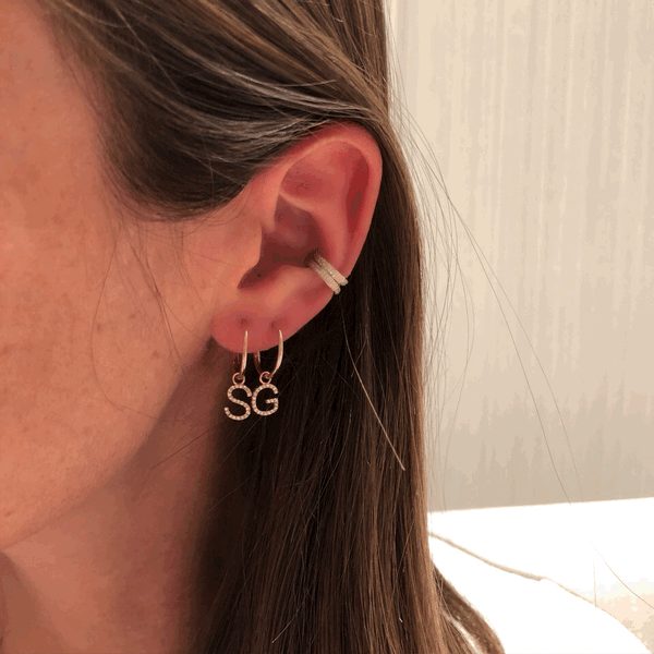 Gold Charm Hoop Earrings