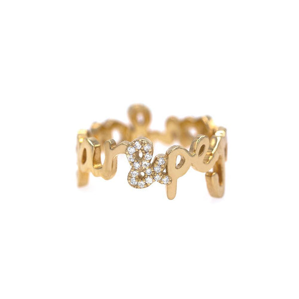 Two Name Ring with Diamond Accent