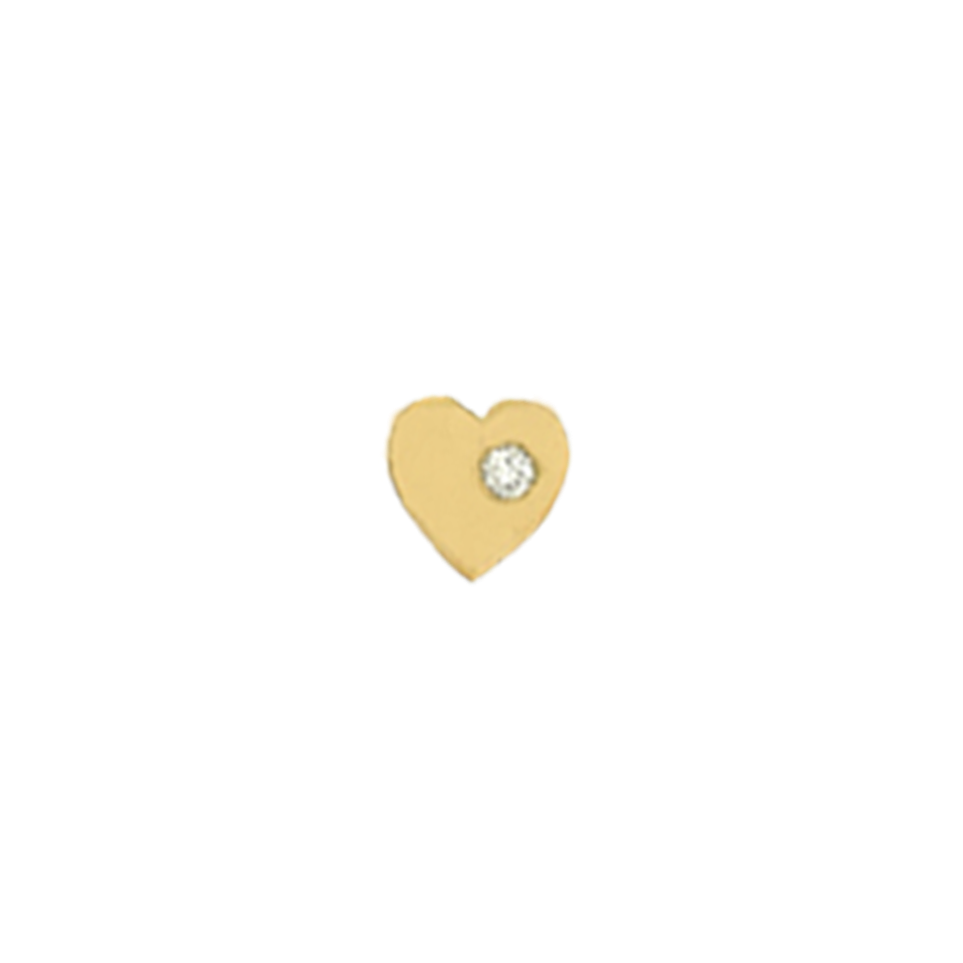 Gold Heart with Diamond