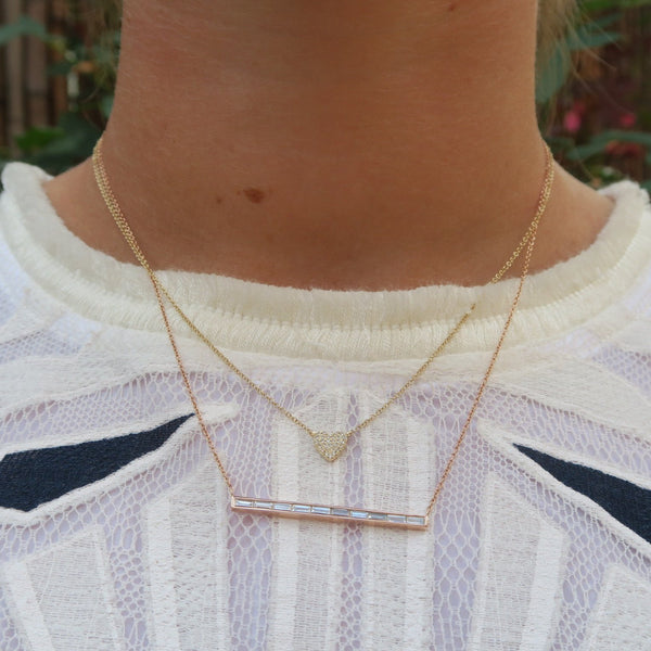 Mini Pave Heart Necklace