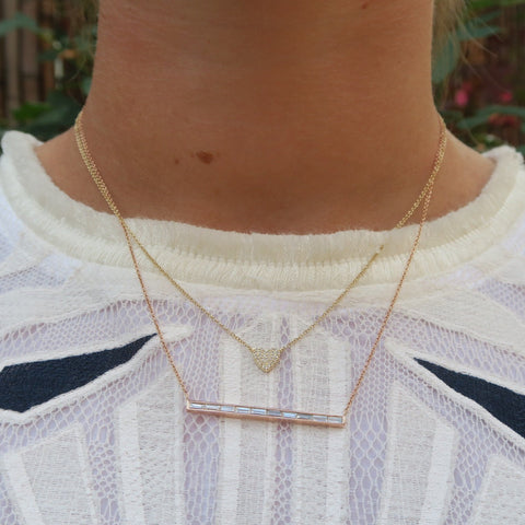 Mini Pave Heart Necklace