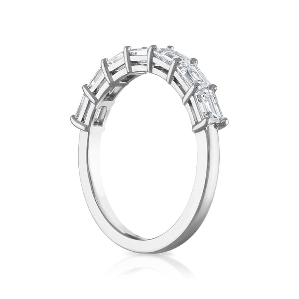 7 Stone Emerald Cut Diamond Band