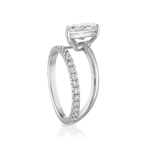 SOLD: 3.08ct Marquise Pave Band and a Half Engagement Ring