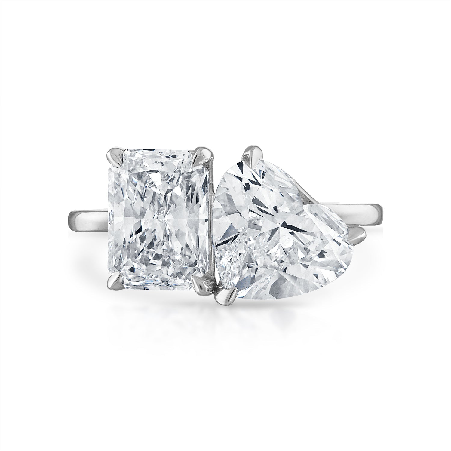 4.58cttw Heart Shaped and Radiant Cut Two-Stone Engagement Ring