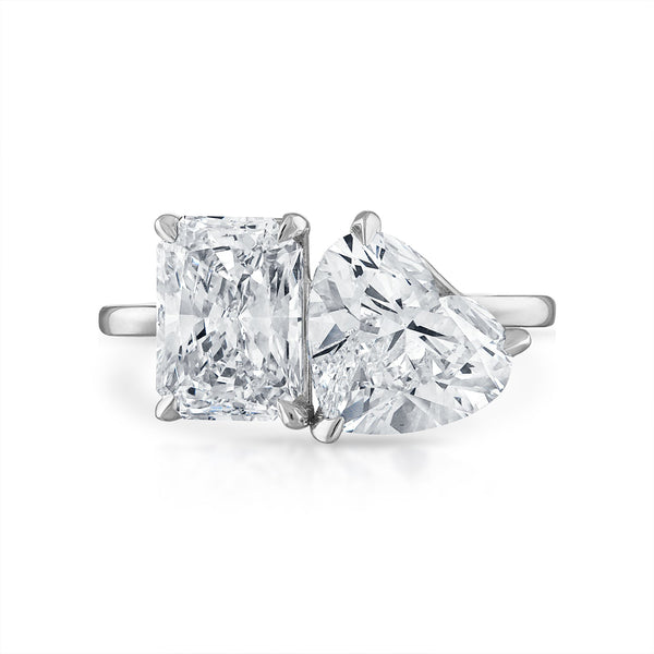 4.58cttw Heart Shaped and Radiant Cut Two-Stone Engagement Ring