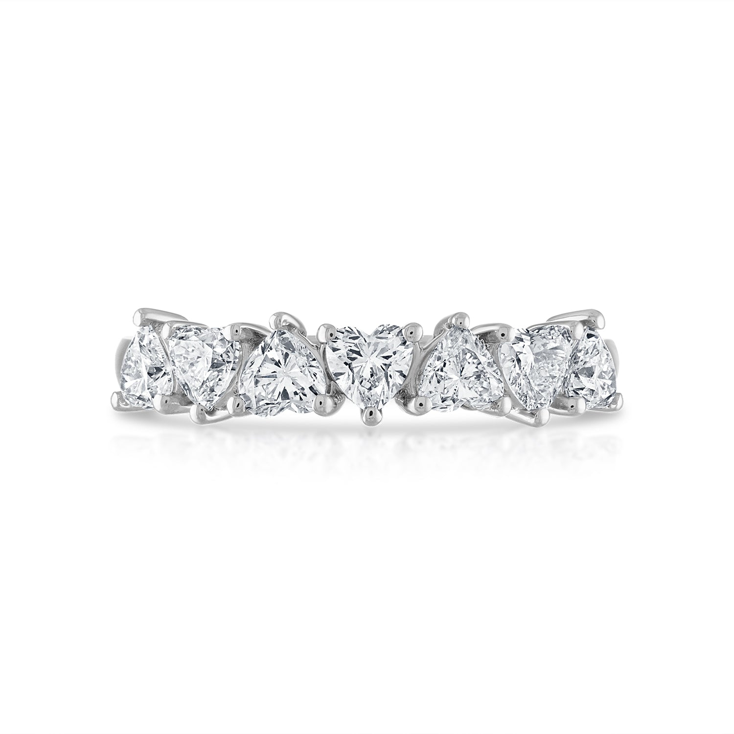 7 Stone Heart Shaped Diamond Band