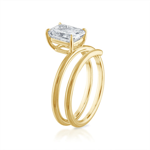 2.02ct Radiant Cut Coiled Rounded Shank Engagement Ring