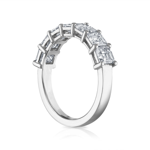7 Stone Asscher Cut Diamond Band