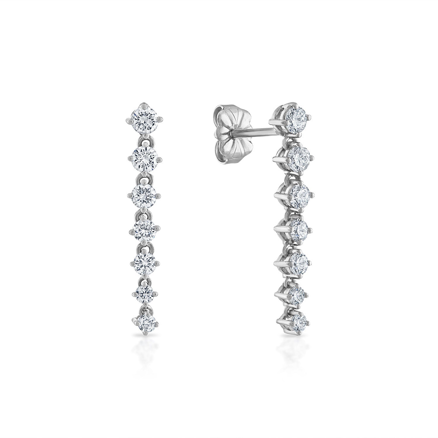 Round Diamond Drop Earring