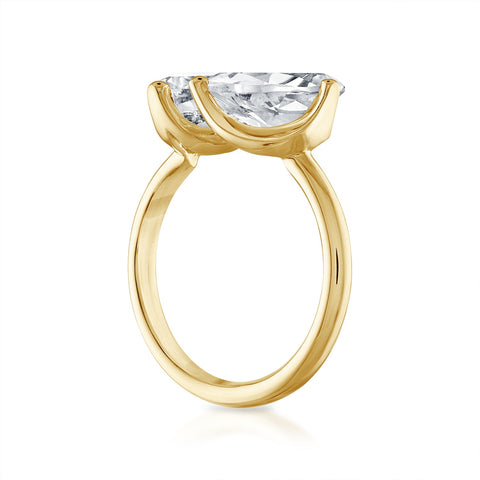 White Topaz Heart and Pear Ring