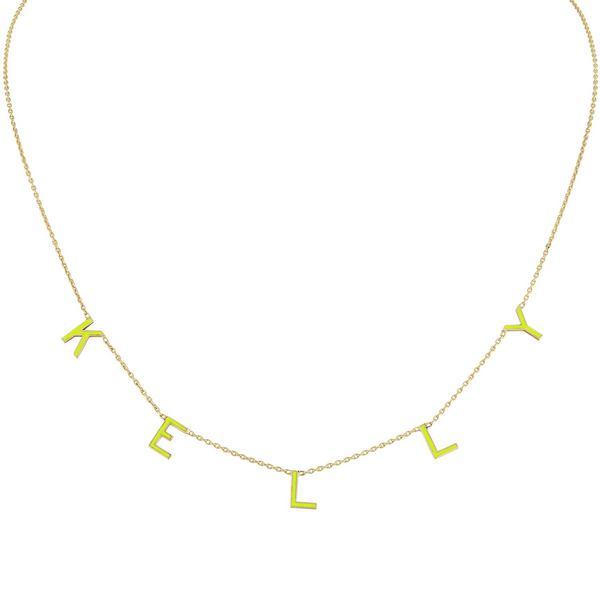 Enamel Letter Necklace