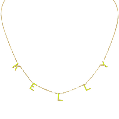 Enamel Letter Necklace