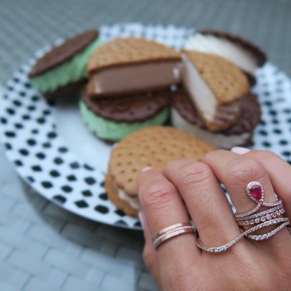 Gold Band with Pave Line