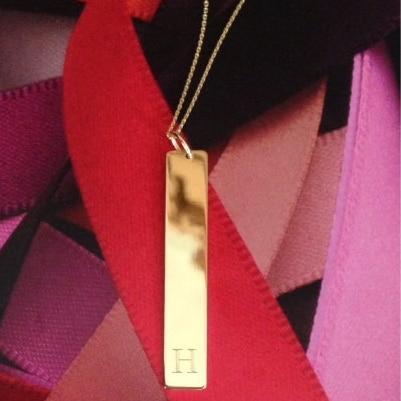 Gold Vertical Nameplate Necklace