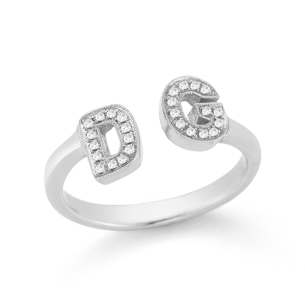 Custom Double Initial Ring