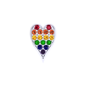 Mini Slider Rainbow Heart Charm