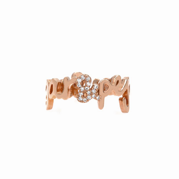 Two Name Ring with Diamond Accent