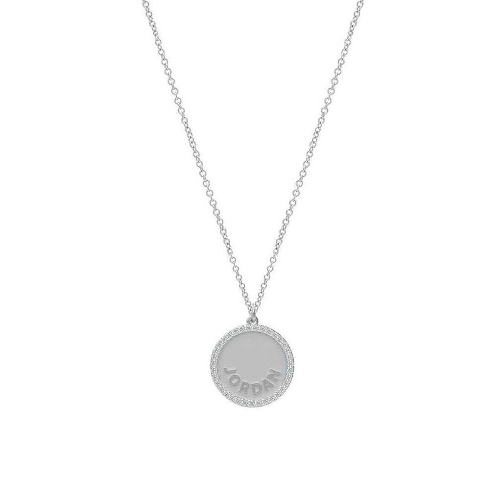 Treasure Disk Diamond Name Necklace