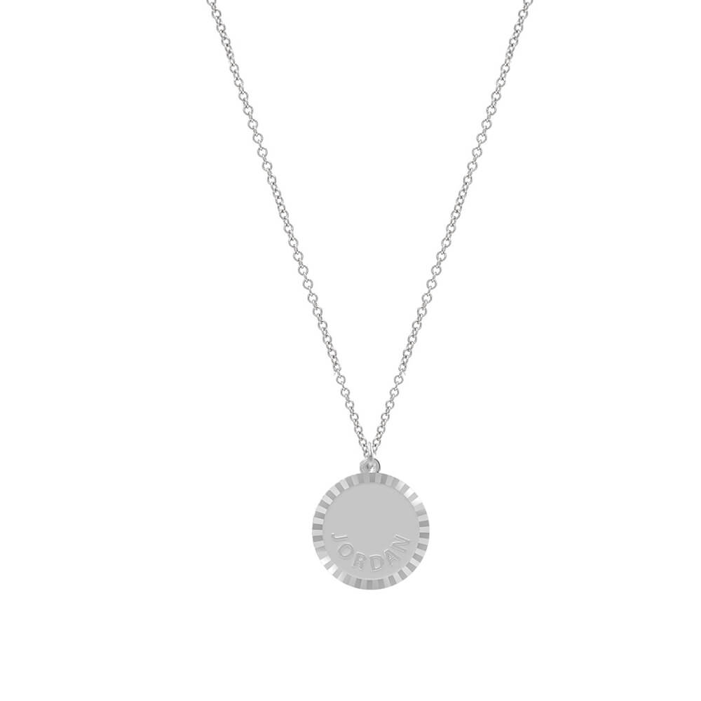 Treasure Disk Gold Name Necklace