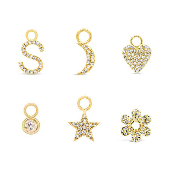 Gold Charm Hoop Earrings