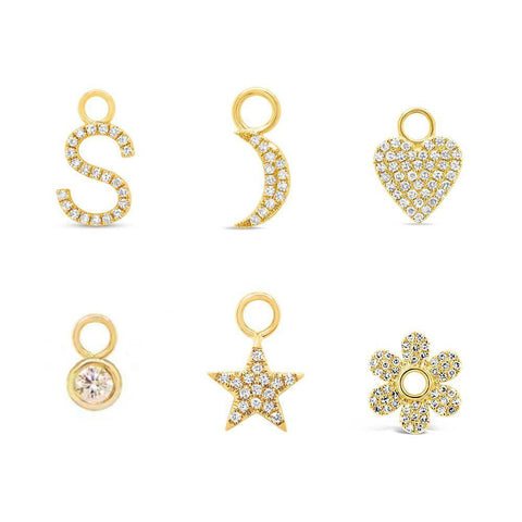 Gold Charm Hoop Earrings