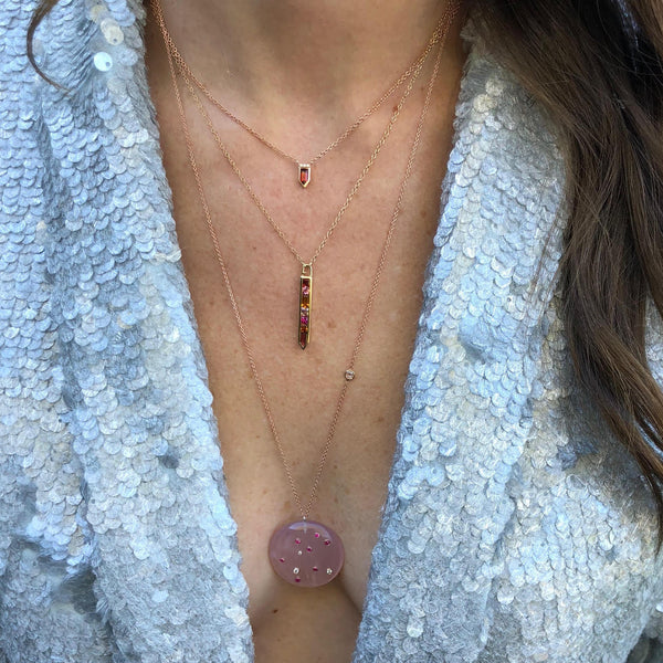 Vertical Gemstone Arrow Necklace
