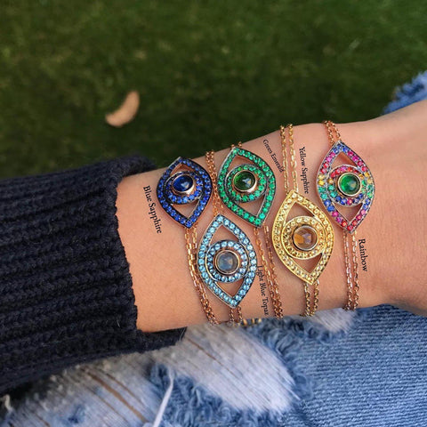 Colored Stone Eye Bracelet