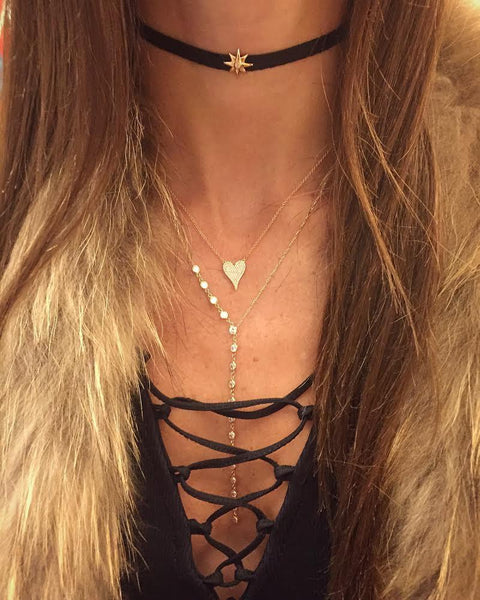 Small Pave Heart Necklace