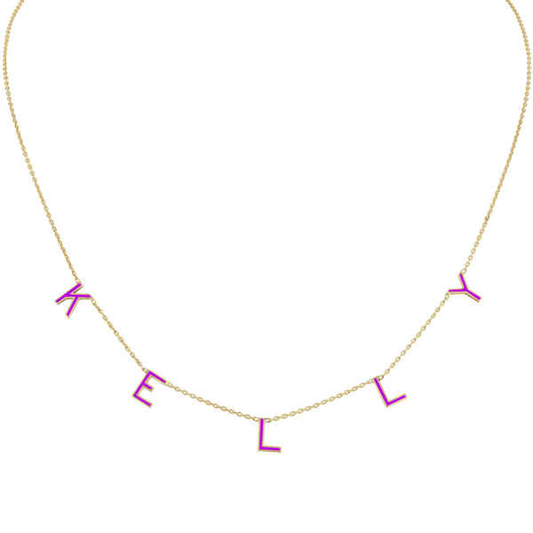 Enamel Letter Necklace