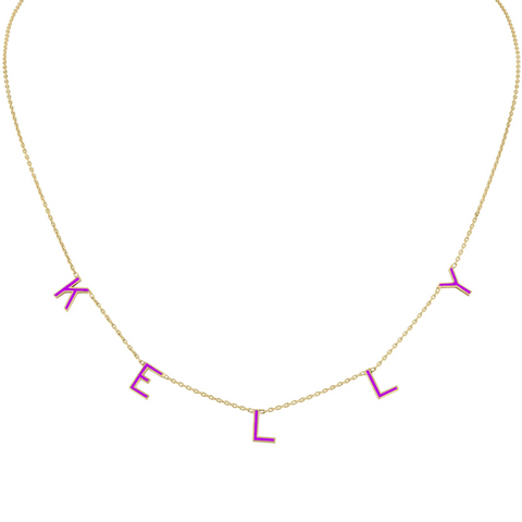Enamel Letter Necklace