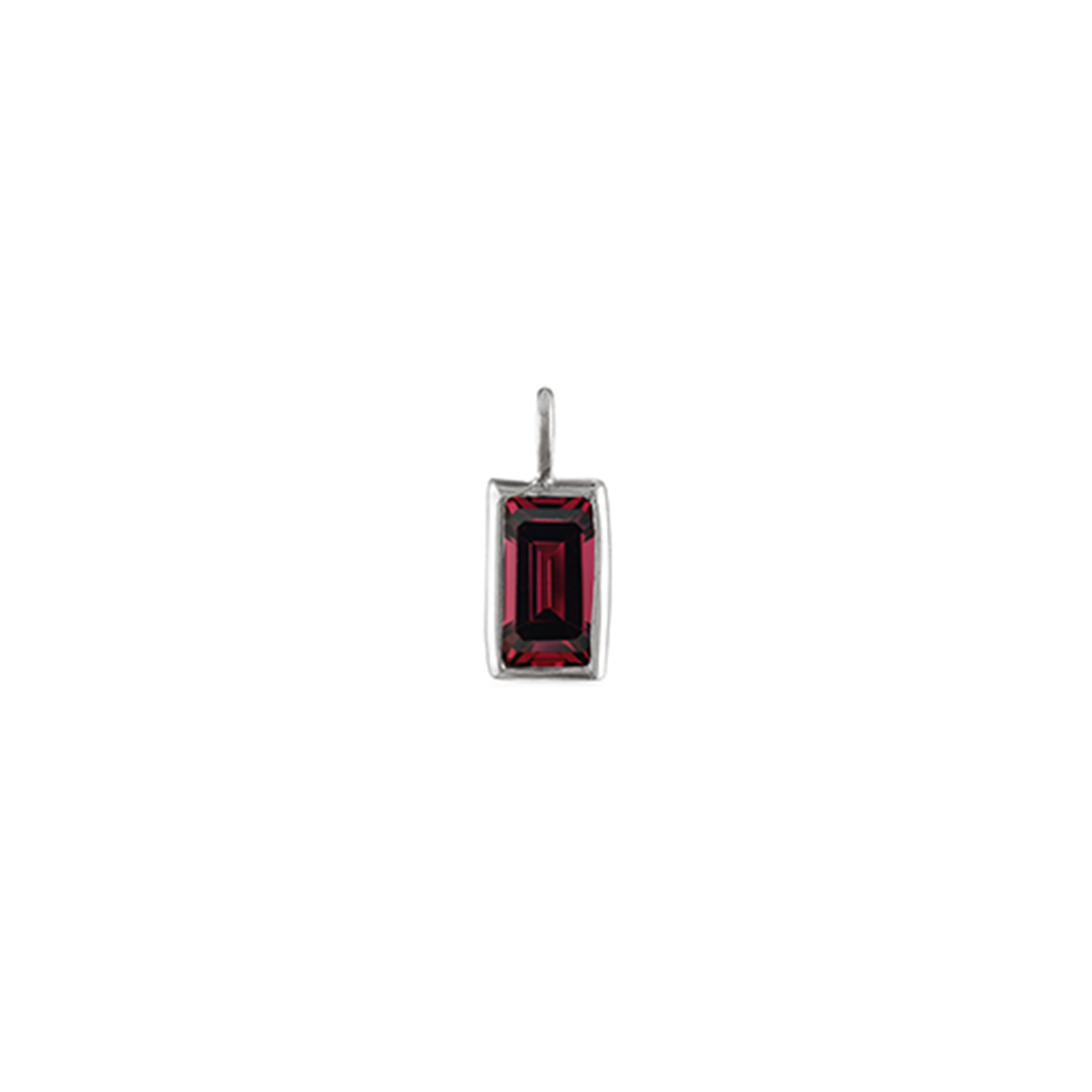 Pave Lock Baguette Shape Stone Charm